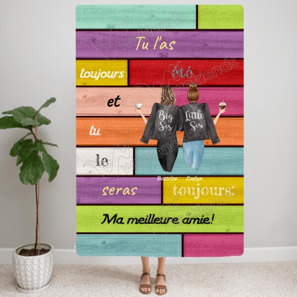 Meilleures amies (150cm x 100cm) - couverture personnalisée