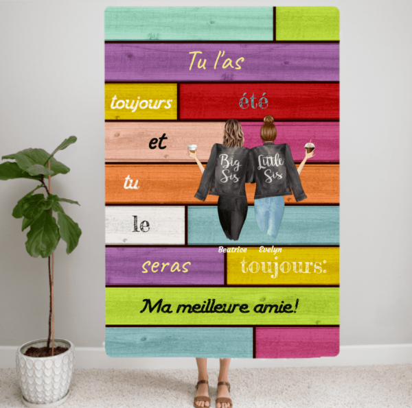 Meilleures amies (150cm x 100cm) - couverture personnalisée