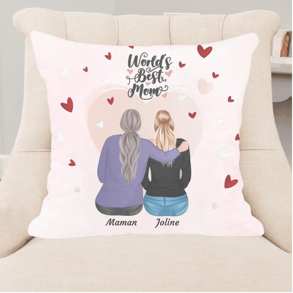 Maman et fille (40x40cm) - Coussin personnalisé