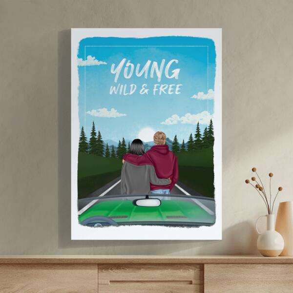 Couple road trip - Affiche personnalisée