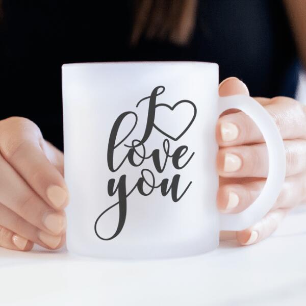 QUEEN ET KING - mug personnalisé en verre dépoli