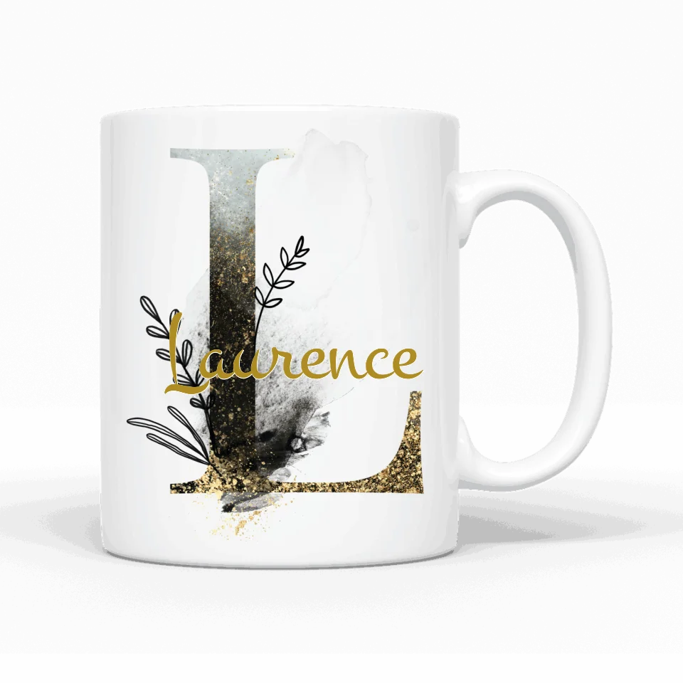 Thème lettres édition noire (des deux côtés) - Mug personnalisé