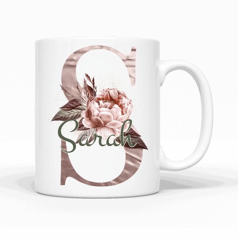 Thème lettres édition rose (des deux côtés) - Mug personnalisé