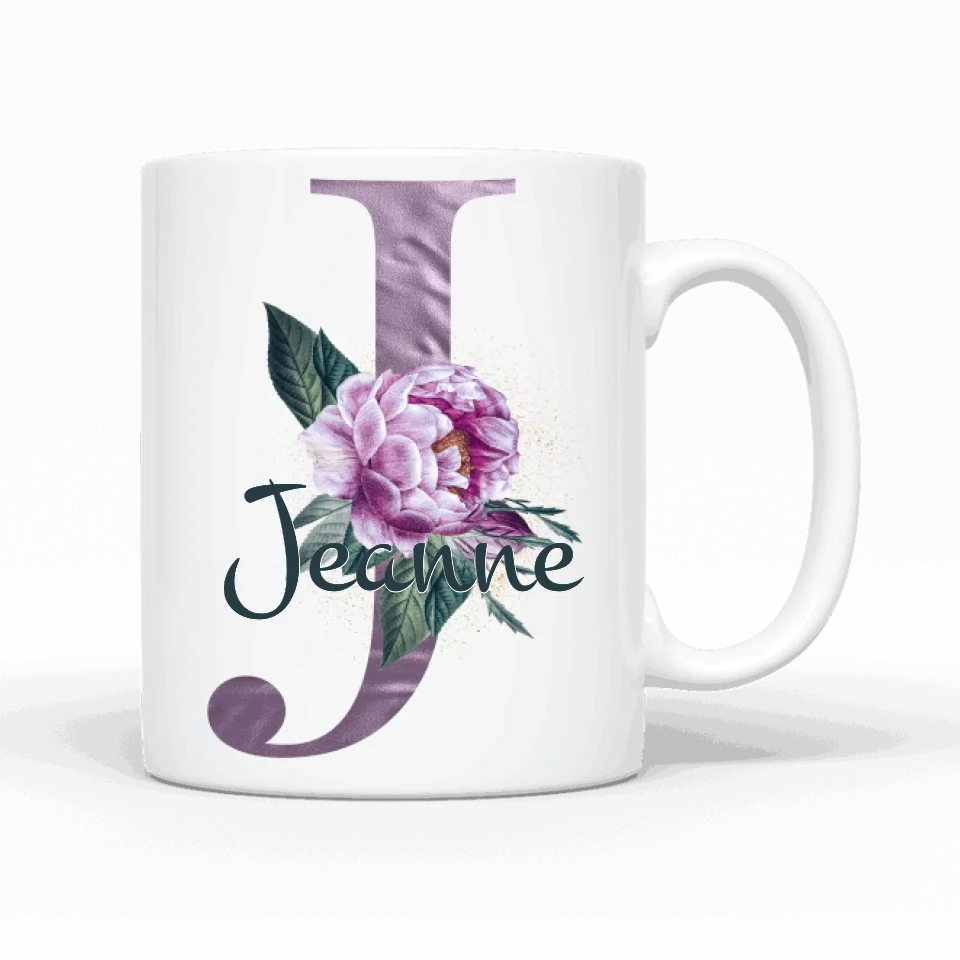 Thème lettres édition violette (des deux côtés) - Mug personnalisé