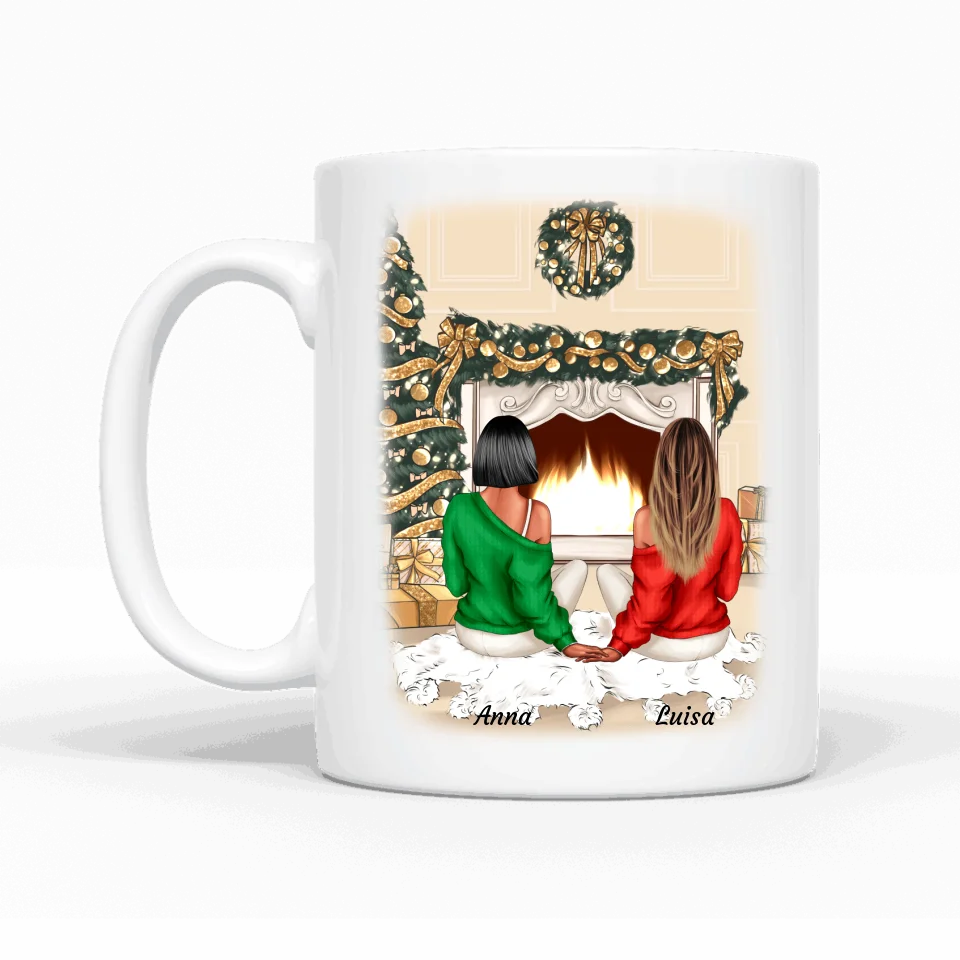 Meilleures amies chaleureuses (Édition de Noël) - Mug personnalisé