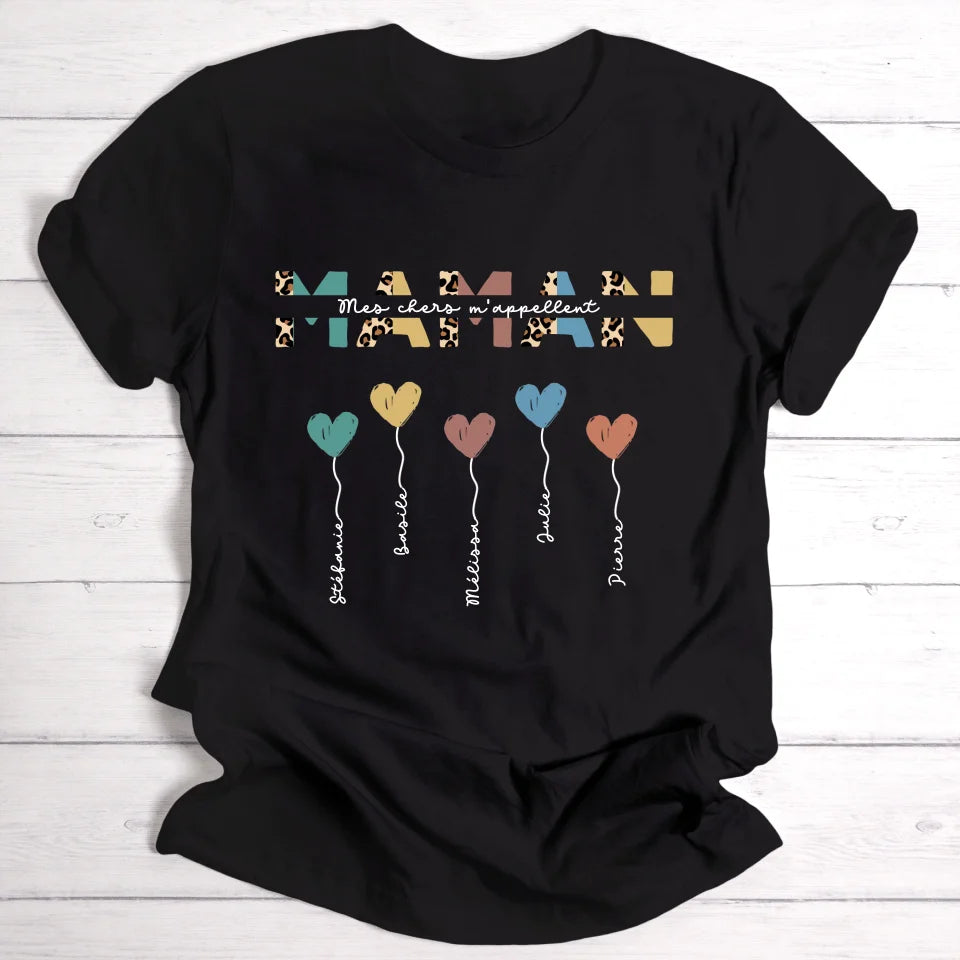 Maman / Mamie ballons en forme de cœur - T-shirt personnalisable