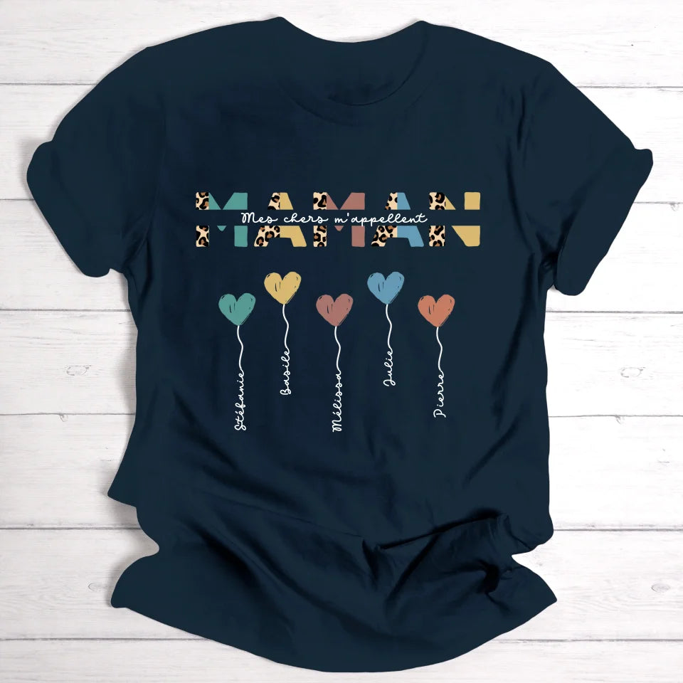 Maman / Mamie ballons en forme de cœur - T-shirt personnalisable