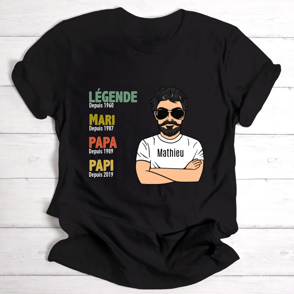 Légende Papi / Papa - T-shirt personnalisable