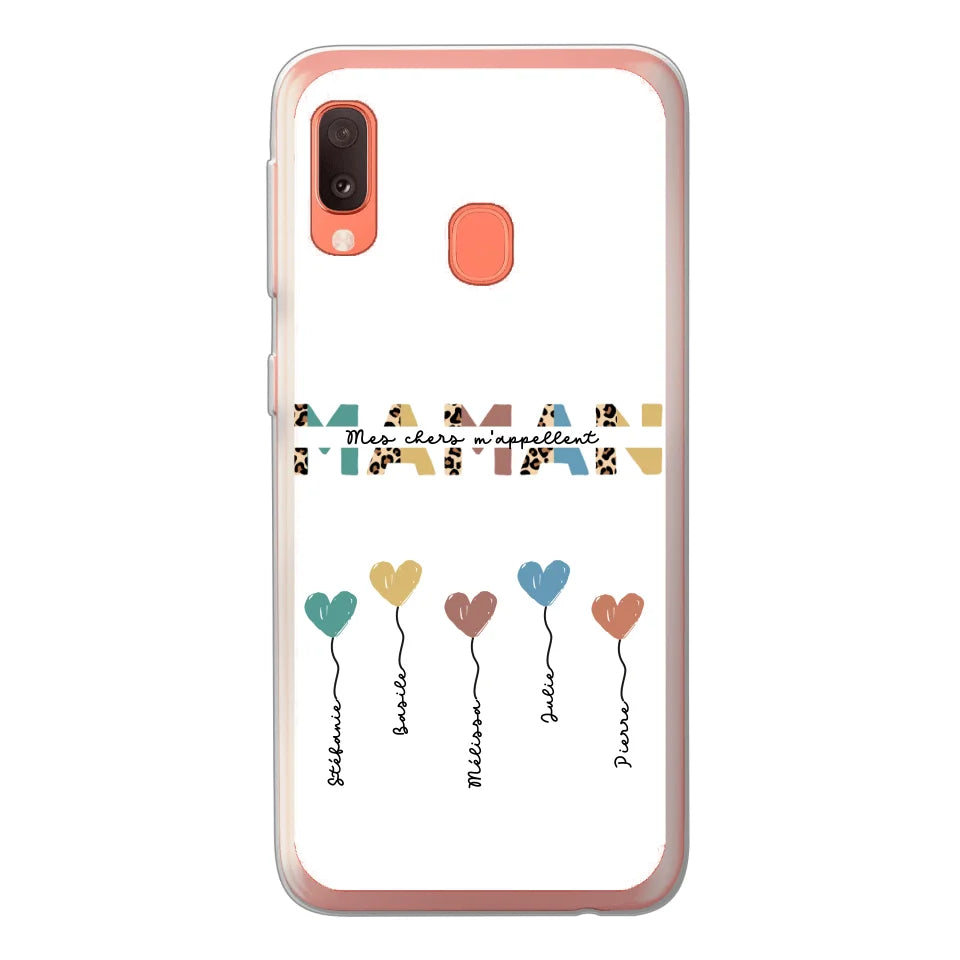 Maman / Mamie ballons en forme de cœur - Coque de téléphone personnalisable