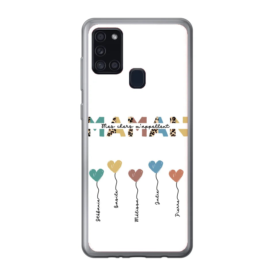 Maman / Mamie ballons en forme de cœur - Coque de téléphone personnalisable