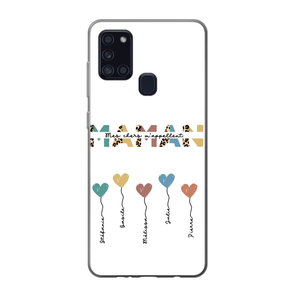 Maman / Mamie ballons en forme de cœur - Coque de téléphone personnalisable