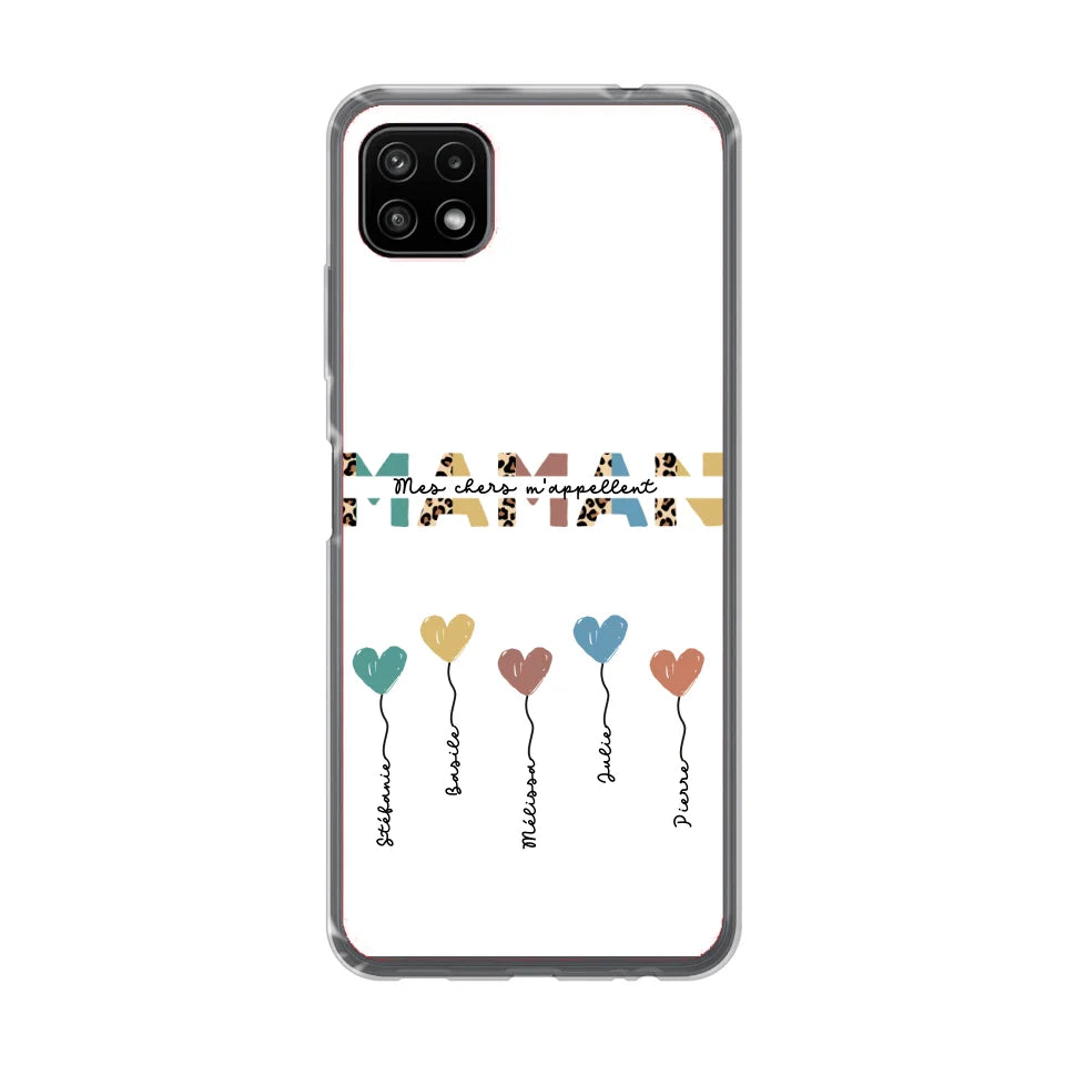 Maman / Mamie ballons en forme de cœur - Coque de téléphone personnalisable