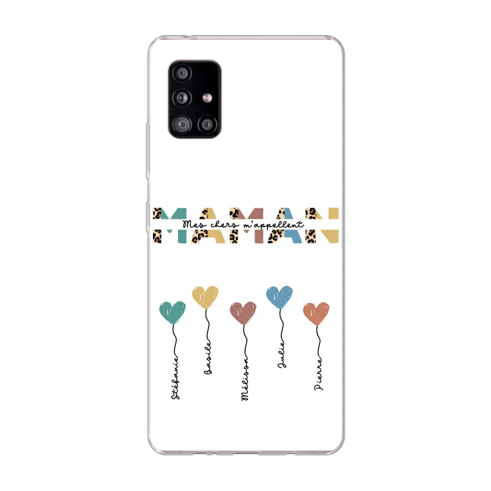 Maman / Mamie ballons en forme de cœur - Coque de téléphone personnalisable
