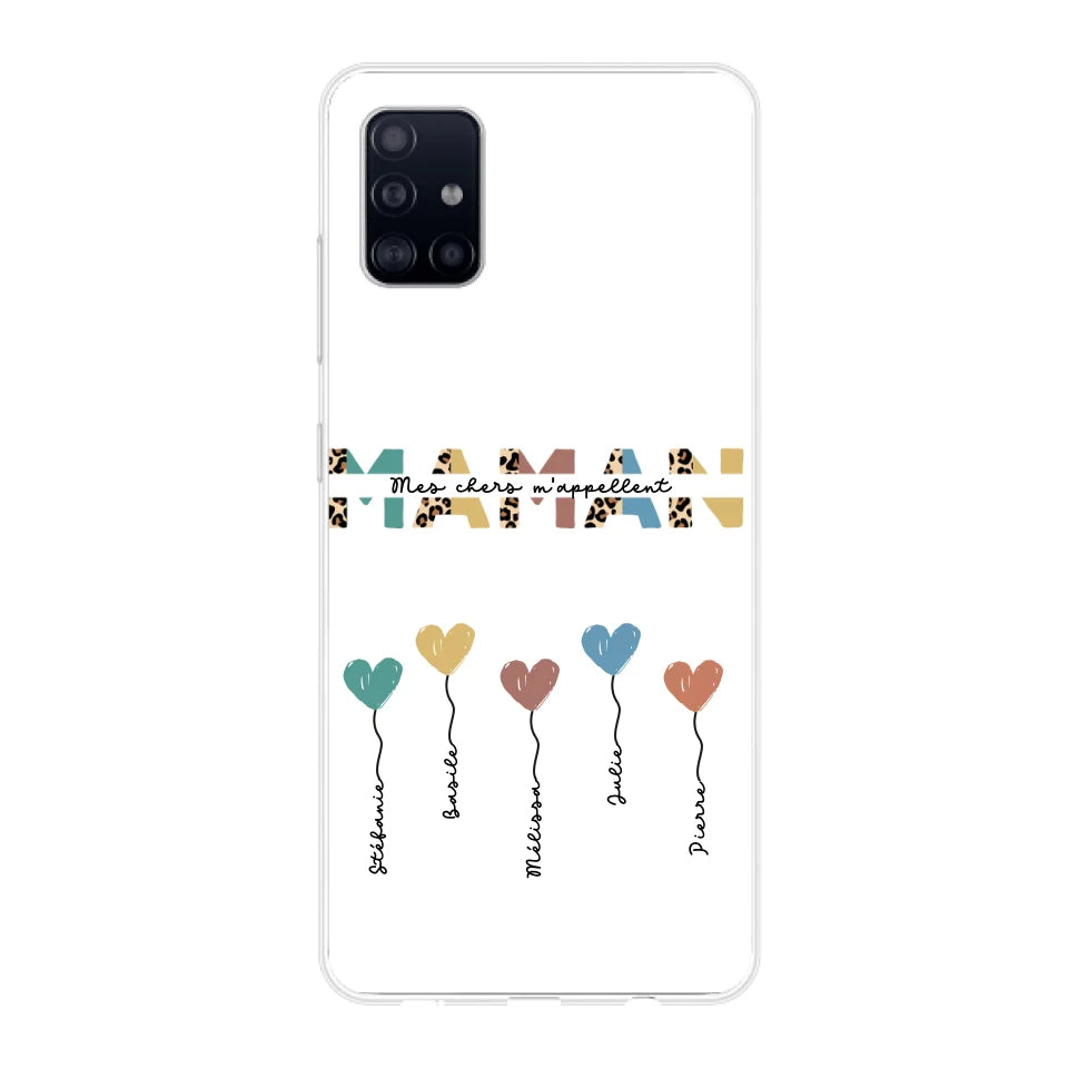 Maman / Mamie ballons en forme de cœur - Coque de téléphone personnalisable