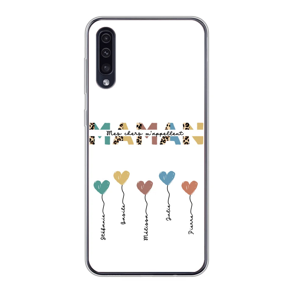 Maman / Mamie ballons en forme de cœur - Coque de téléphone personnalisable