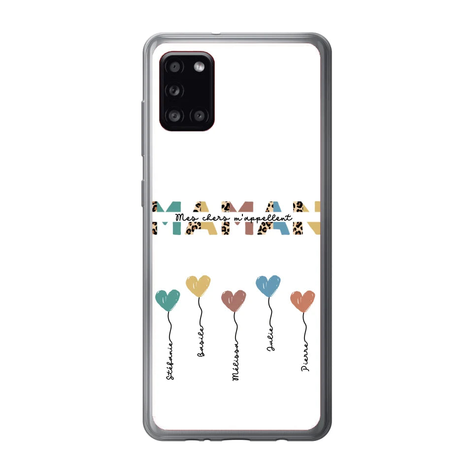 Maman / Mamie ballons en forme de cœur - Coque de téléphone personnalisable