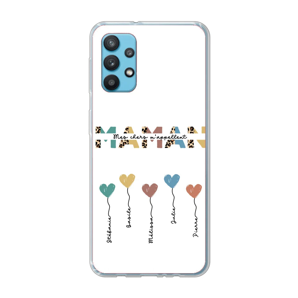 Maman / Mamie ballons en forme de cœur - Coque de téléphone personnalisable