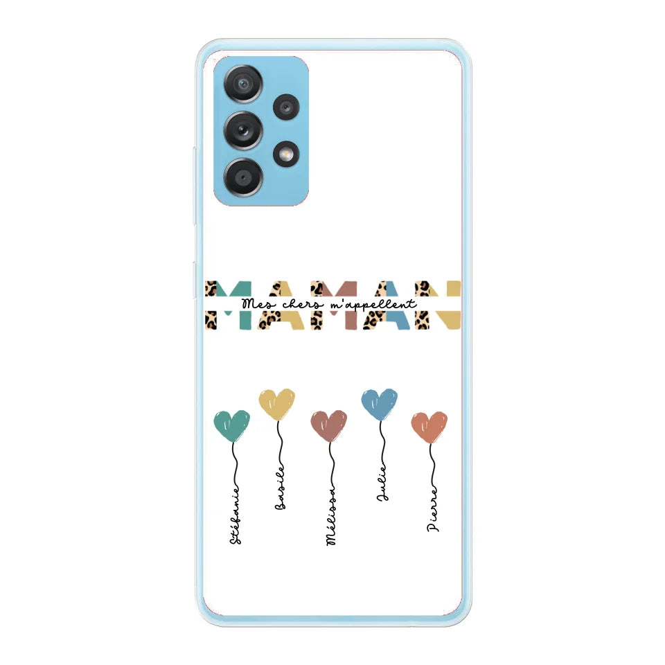 Maman / Mamie ballons en forme de cœur - Coque de téléphone personnalisable