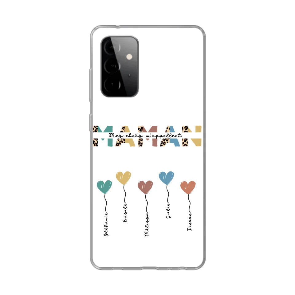 Maman / Mamie ballons en forme de cœur - Coque de téléphone personnalisable