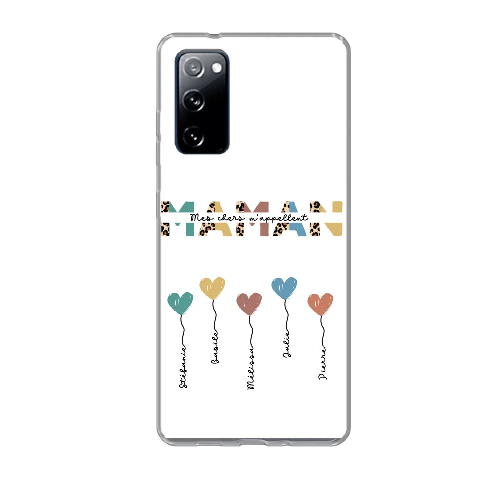 Maman / Mamie ballons en forme de cœur - Coque de téléphone personnalisable