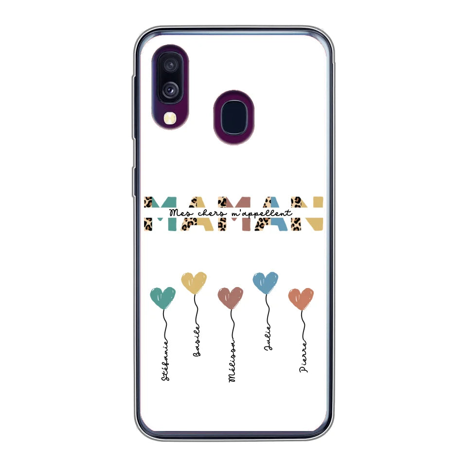 Maman / Mamie ballons en forme de cœur - Coque de téléphone personnalisable