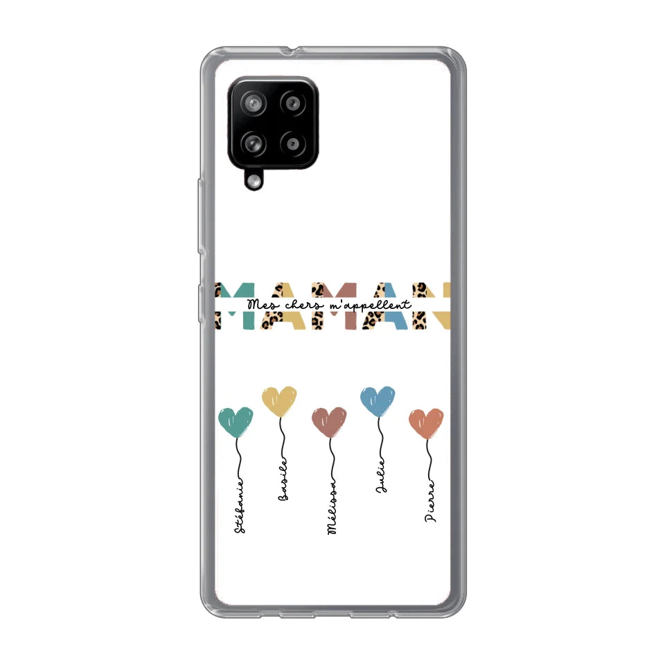 Maman / Mamie ballons en forme de cœur - Coque de téléphone personnalisable