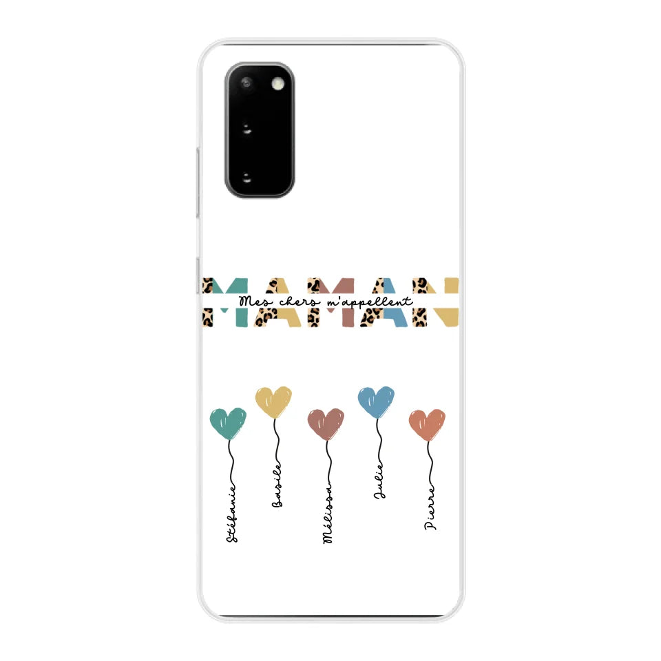 Maman / Mamie ballons en forme de cœur - Coque de téléphone personnalisable