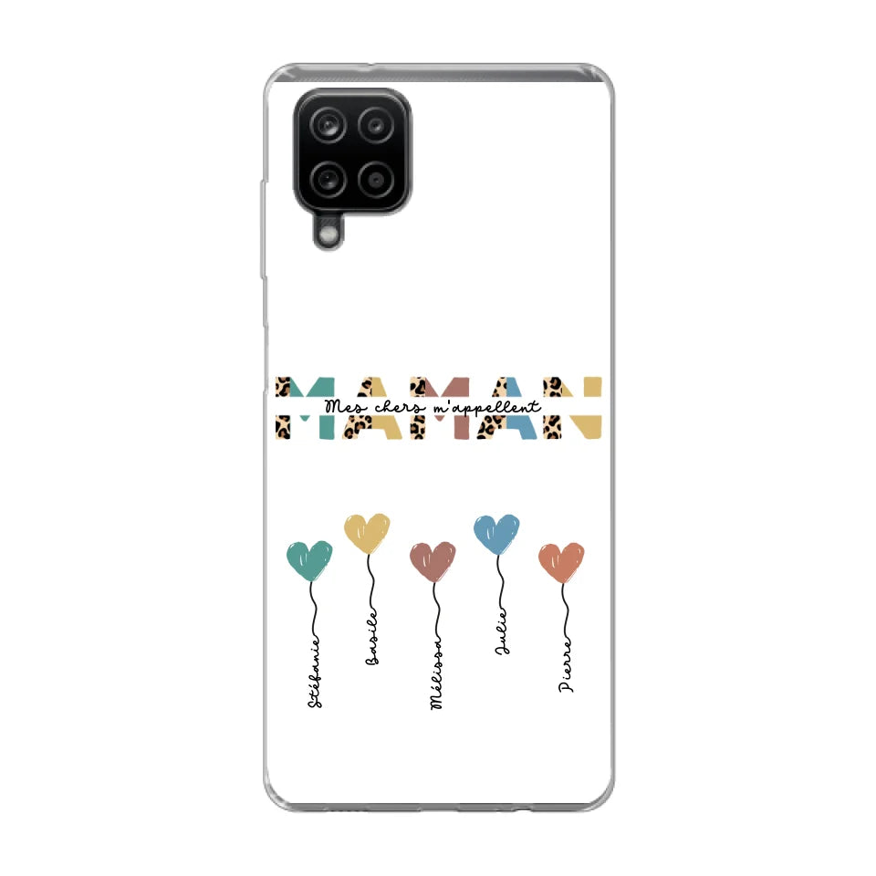Maman / Mamie ballons en forme de cœur - Coque de téléphone personnalisable