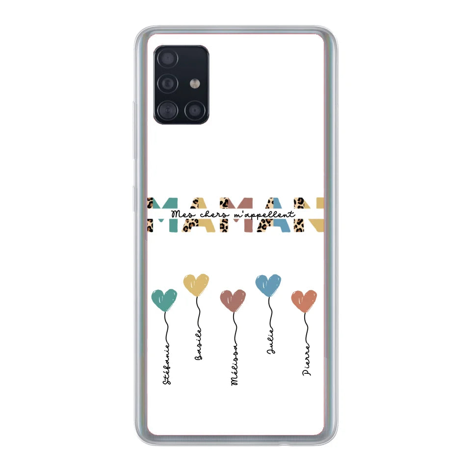 Maman / Mamie ballons en forme de cœur - Coque de téléphone personnalisable
