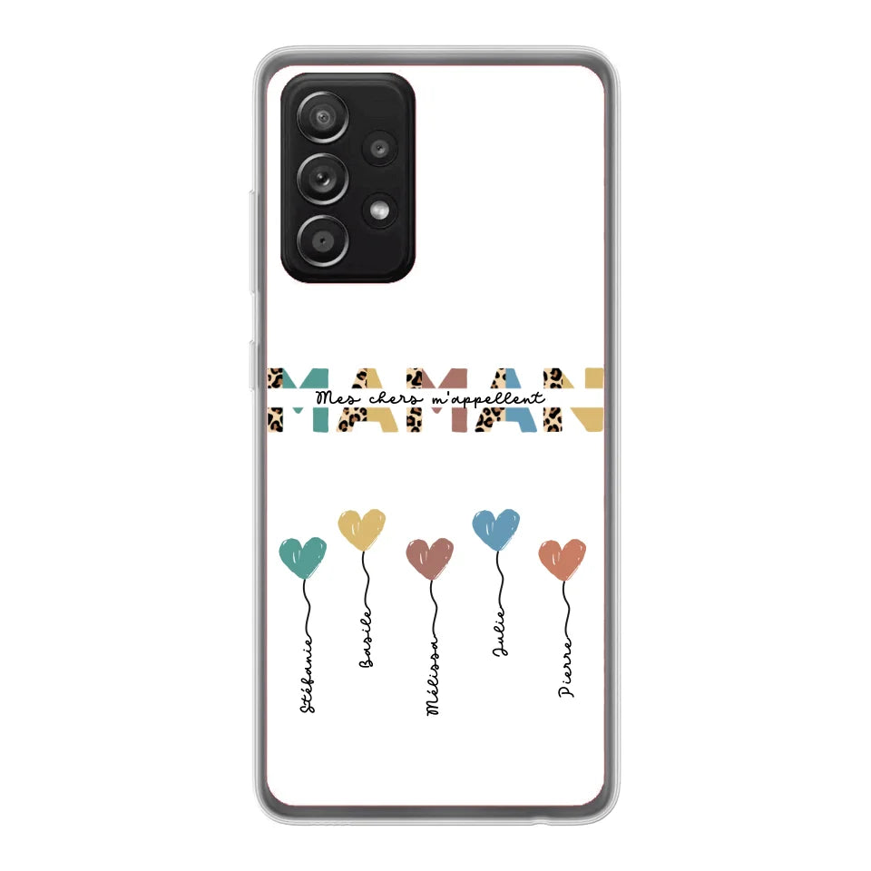 Maman / Mamie ballons en forme de cœur - Coque de téléphone personnalisable