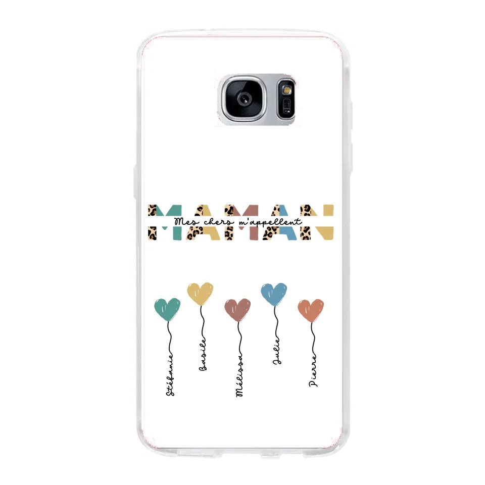 Maman / Mamie ballons en forme de cœur - Coque de téléphone personnalisable