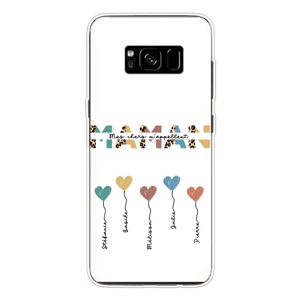 Maman / Mamie ballons en forme de cœur - Coque de téléphone personnalisable