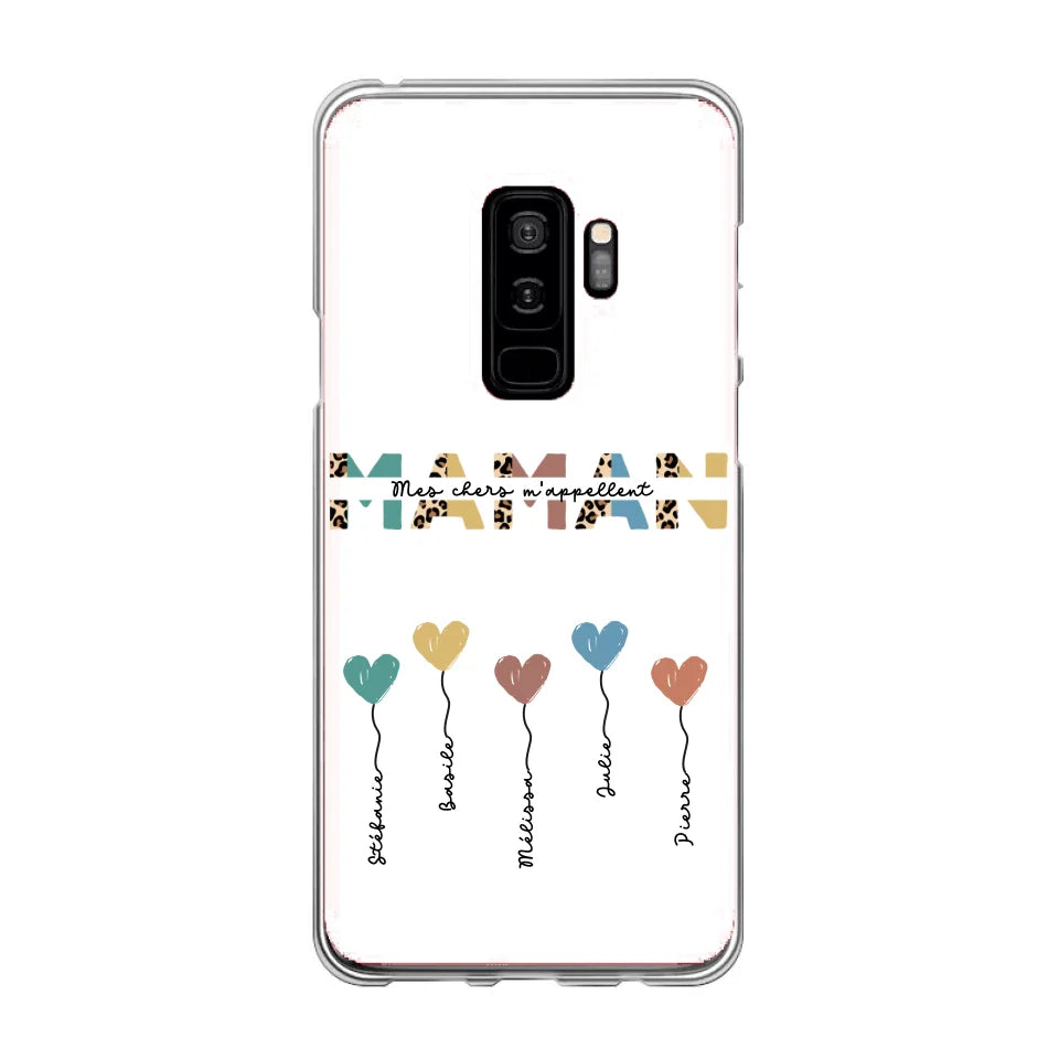 Maman / Mamie ballons en forme de cœur - Coque de téléphone personnalisable