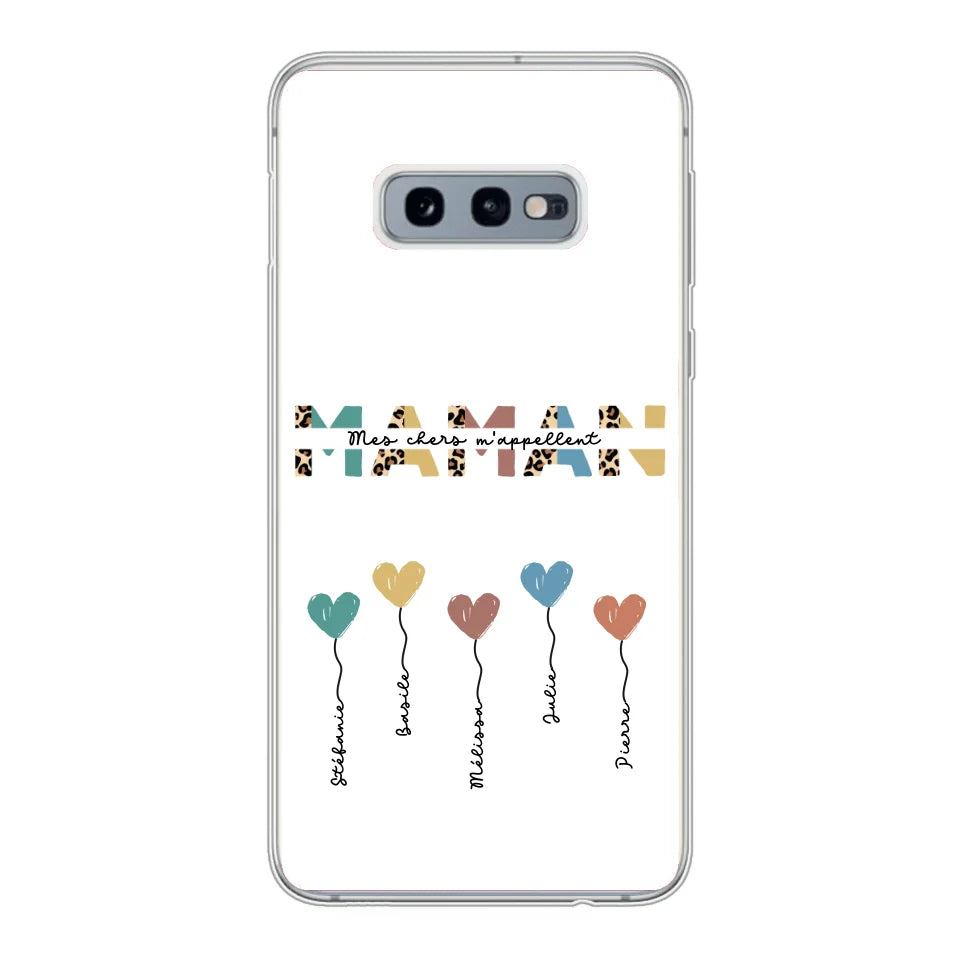 Maman / Mamie ballons en forme de cœur - Coque de téléphone personnalisable