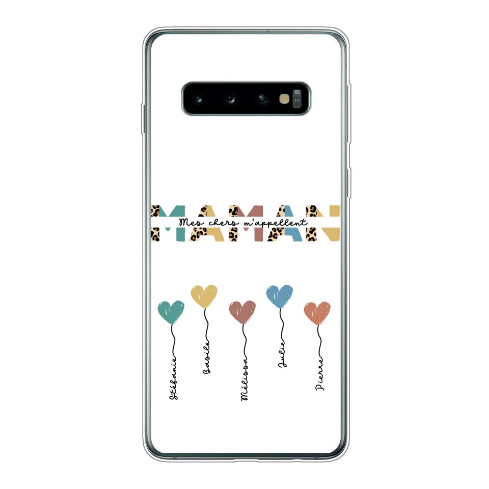 Maman / Mamie ballons en forme de cœur - Coque de téléphone personnalisable