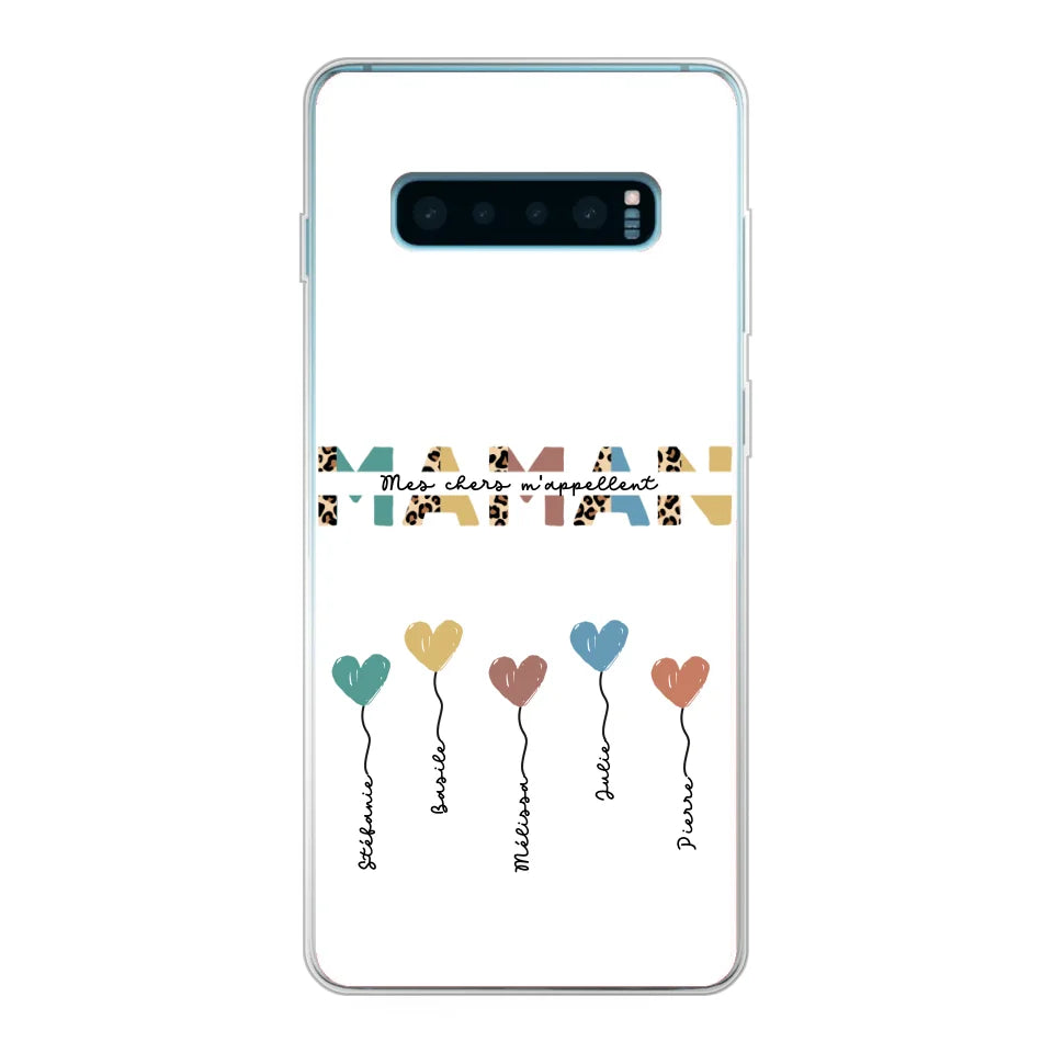 Maman / Mamie ballons en forme de cœur - Coque de téléphone personnalisable