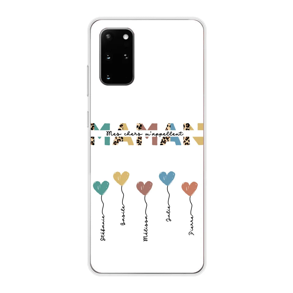 Maman / Mamie ballons en forme de cœur - Coque de téléphone personnalisable