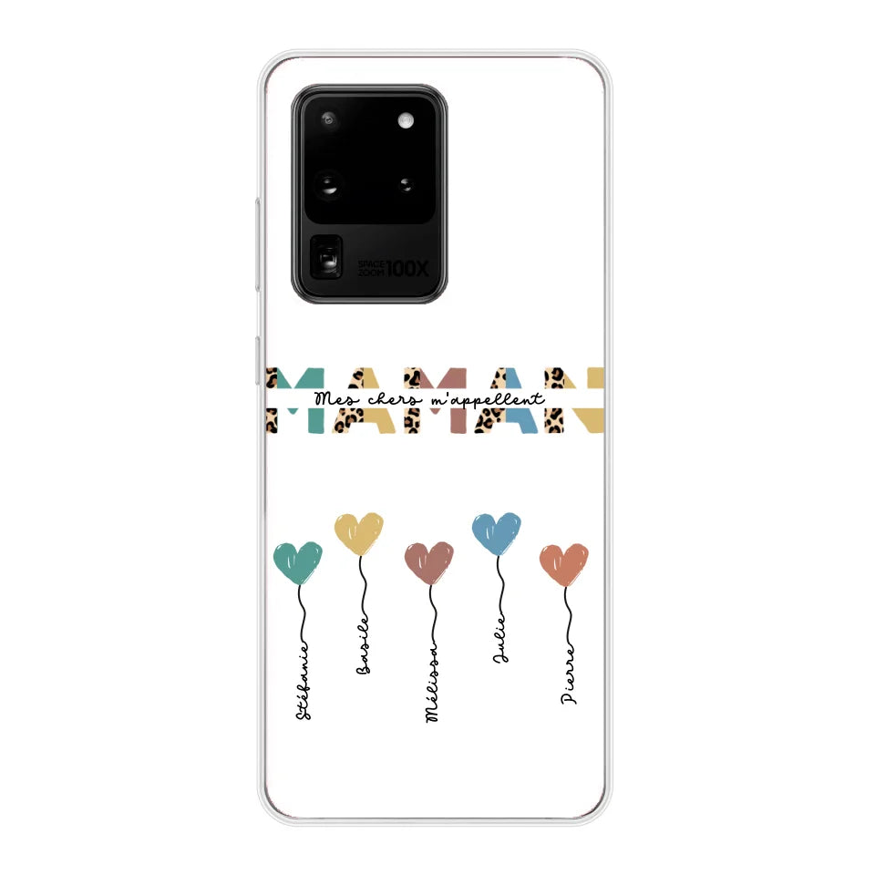 Maman / Mamie ballons en forme de cœur - Coque de téléphone personnalisable