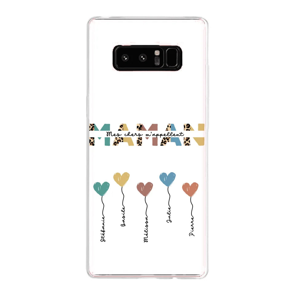 Maman / Mamie ballons en forme de cœur - Coque de téléphone personnalisable