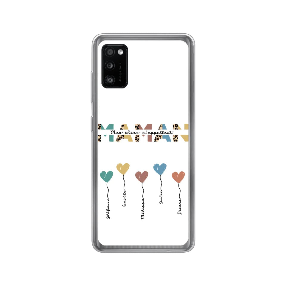 Maman / Mamie ballons en forme de cœur - Coque de téléphone personnalisable