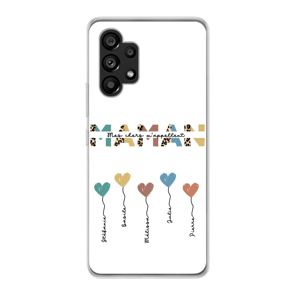 Maman / Mamie ballons en forme de cœur - Coque de téléphone personnalisable