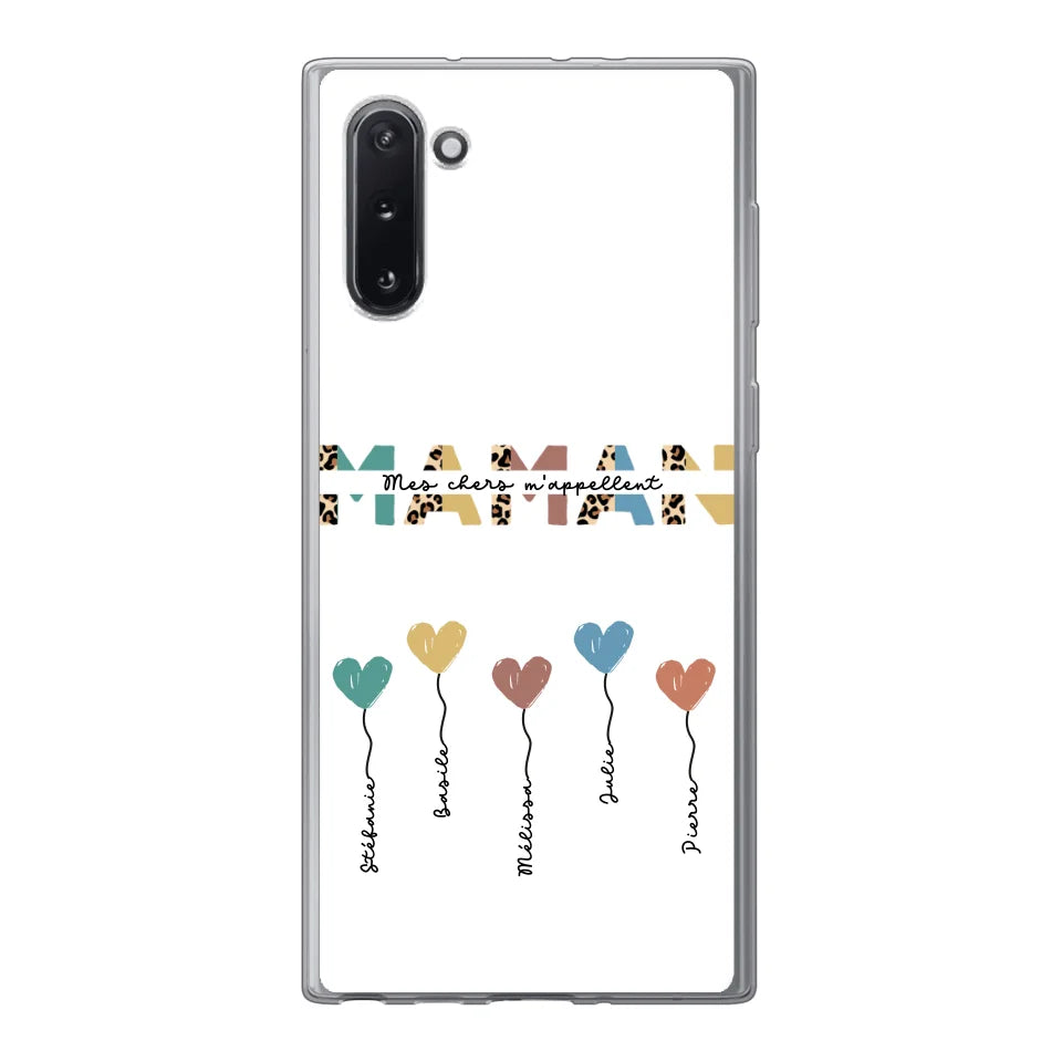 Maman / Mamie ballons en forme de cœur - Coque de téléphone personnalisable