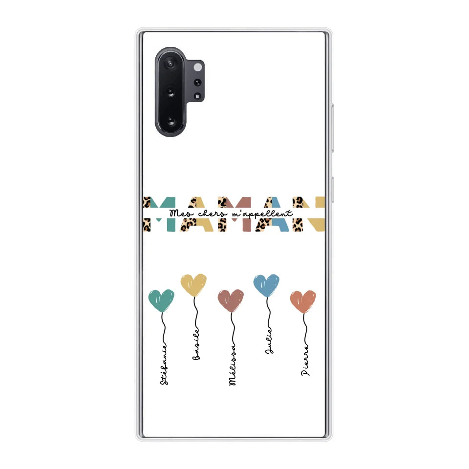 Maman / Mamie ballons en forme de cœur - Coque de téléphone personnalisable