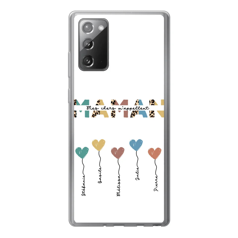 Maman / Mamie ballons en forme de cœur - Coque de téléphone personnalisable