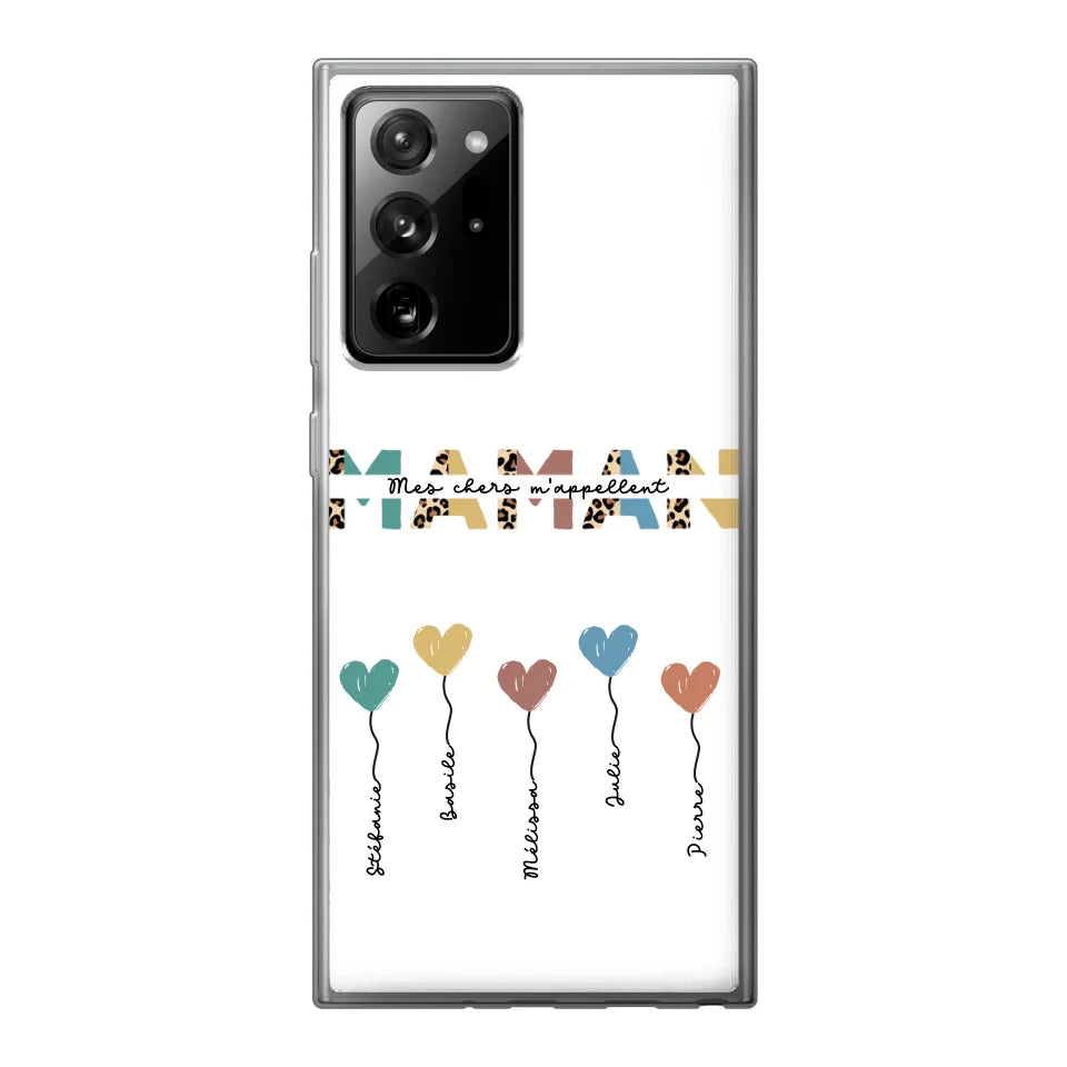 Maman / Mamie ballons en forme de cœur - Coque de téléphone personnalisable