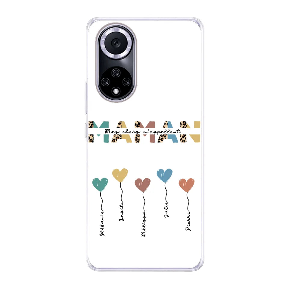 Maman / Mamie ballons en forme de cœur - Coque de téléphone personnalisable