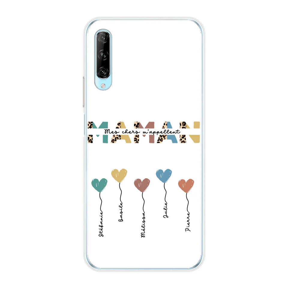 Maman / Mamie ballons en forme de cœur - Coque de téléphone personnalisable