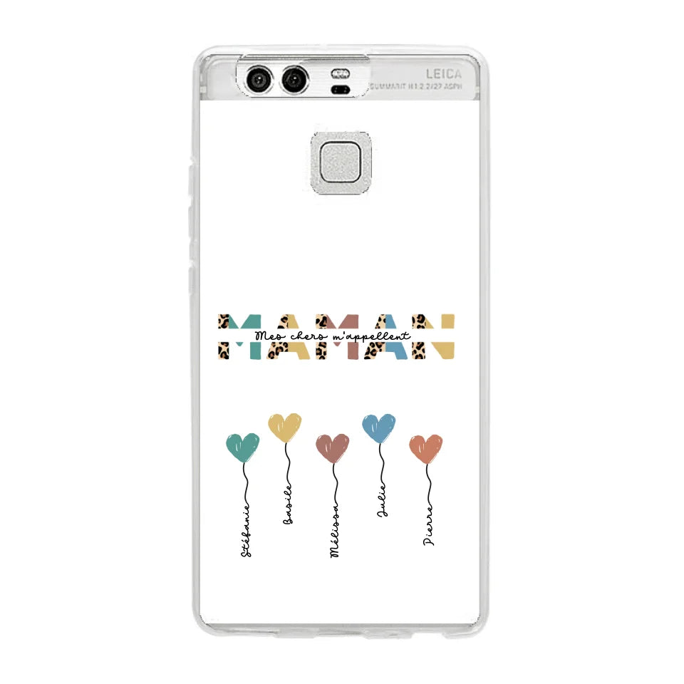 Maman / Mamie ballons en forme de cœur - Coque de téléphone personnalisable