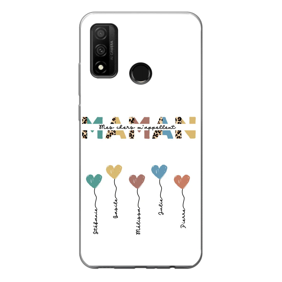 Maman / Mamie ballons en forme de cœur - Coque de téléphone personnalisable