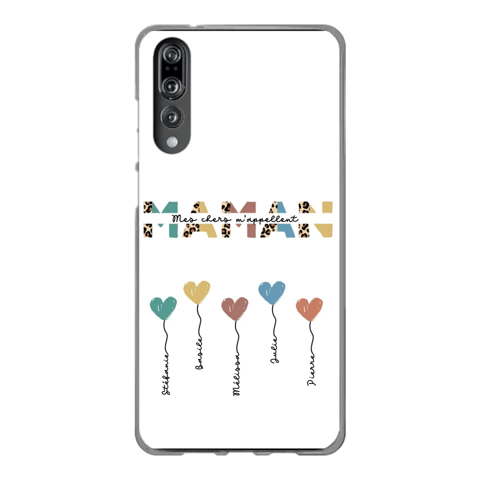 Maman / Mamie ballons en forme de cœur - Coque de téléphone personnalisable